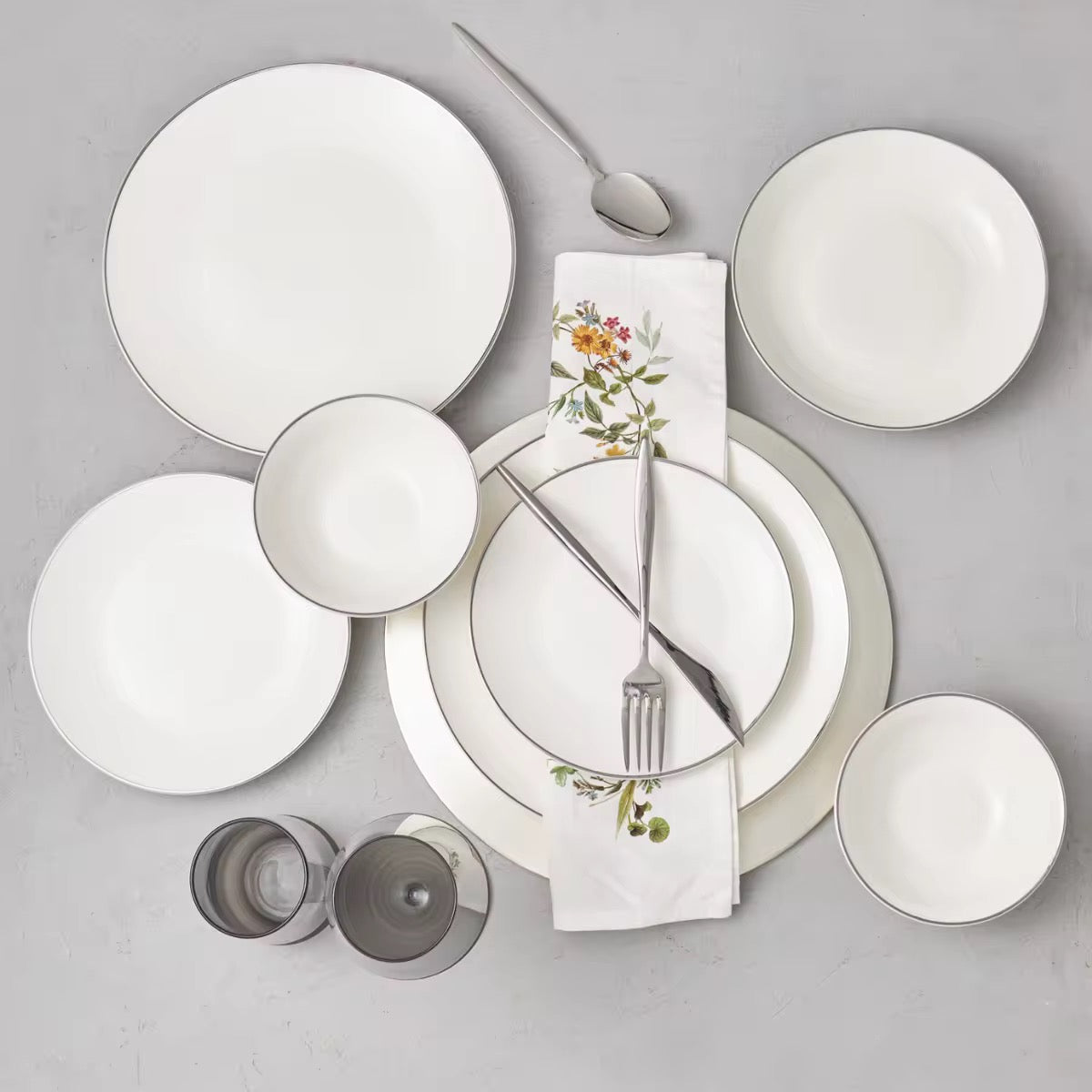 Vajilla Versalles filo plata Mayoreo 10 sets
