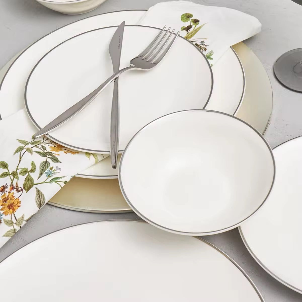 Vajilla Versalles filo plata Mayoreo 10 sets