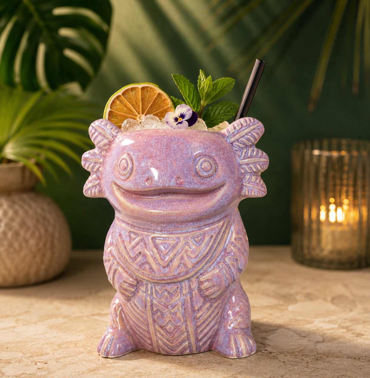 Set de 2 Vaso| Tiki coctelería ajolote