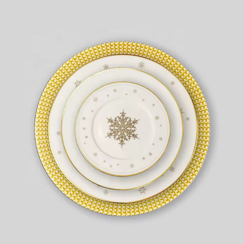 Vajilla Copos navideños dorados