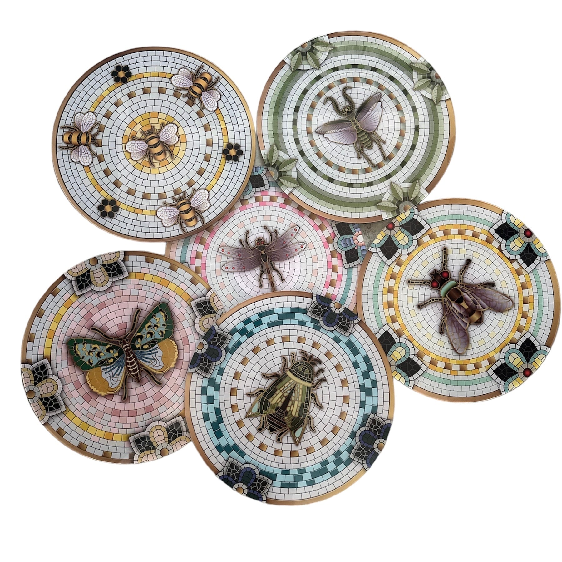 Set de bajo platos bichos 6 pz