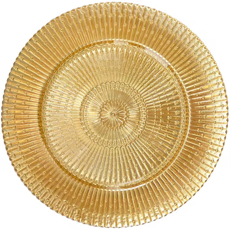 Set platos base de vidrio ámbar