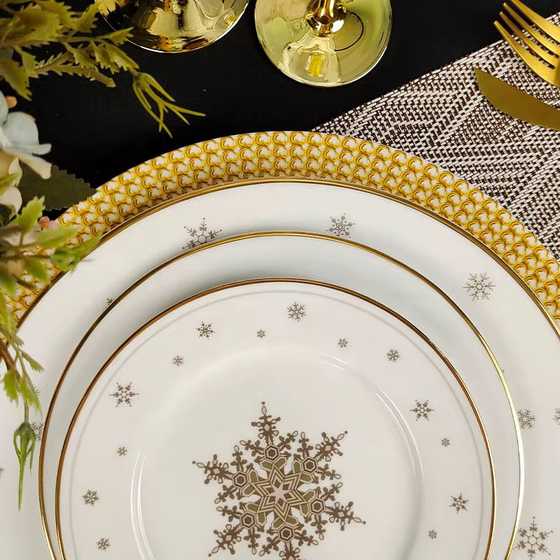 Vajilla Copos navideños dorados