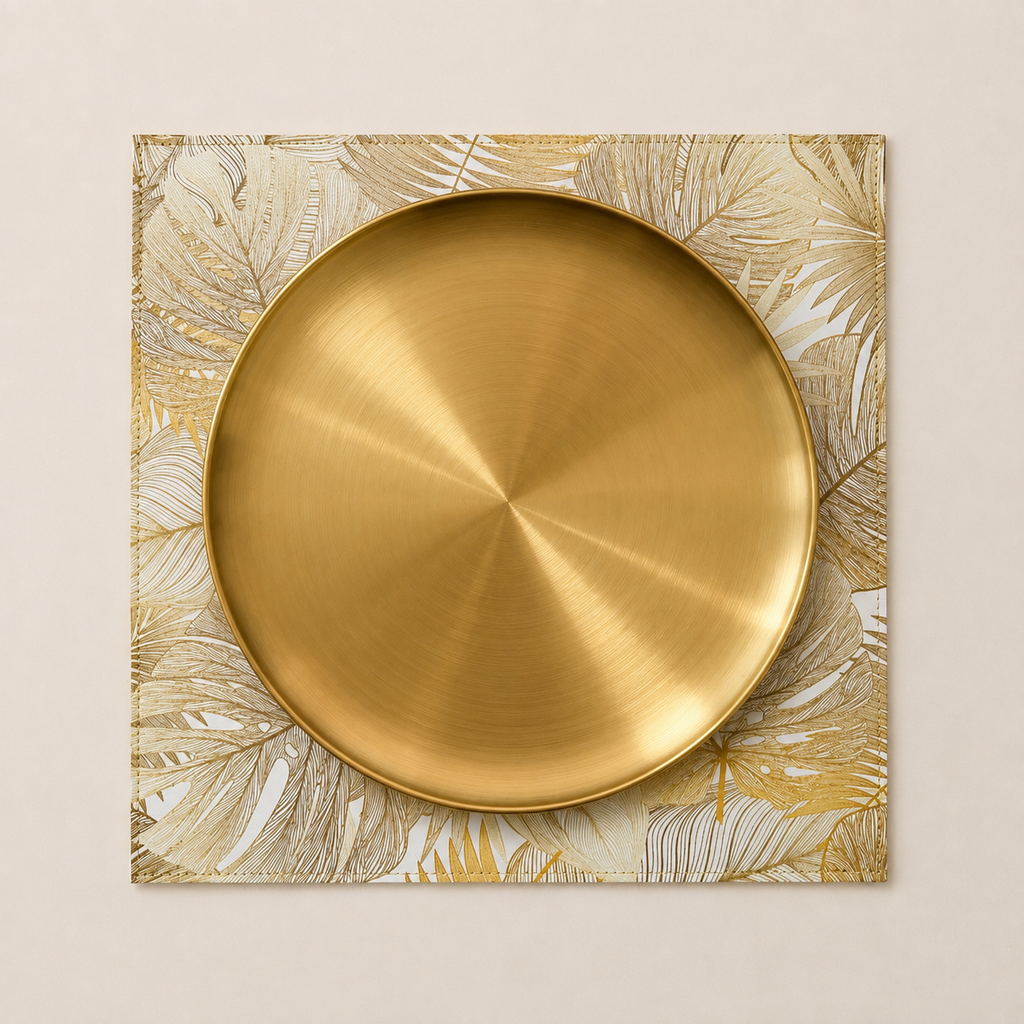 Mantel Individual limón tropical Reversible de Piel Sintética  6 piezas| Decoración de Mesa