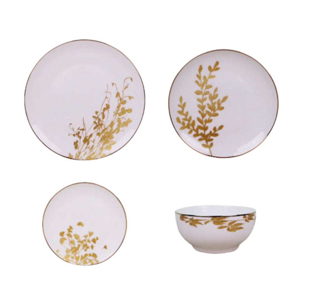 Vajilla hojas doradas ( bowl de regalo)