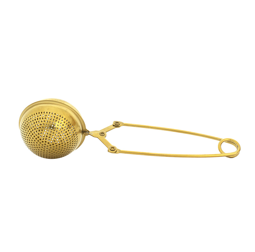 Infusor de té esfera dorado