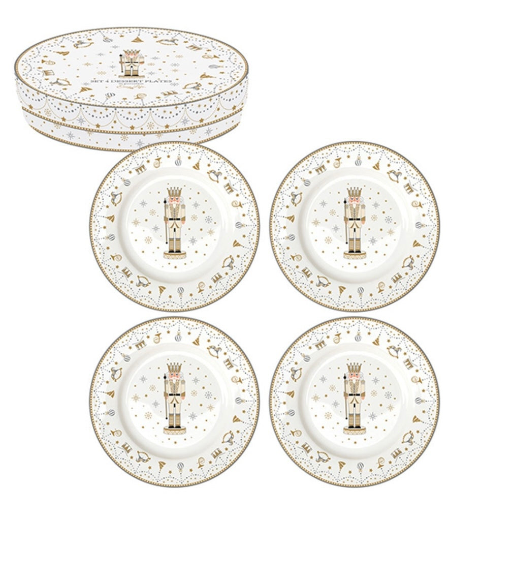 Set 4 platos Cascanueces dorado ensalada