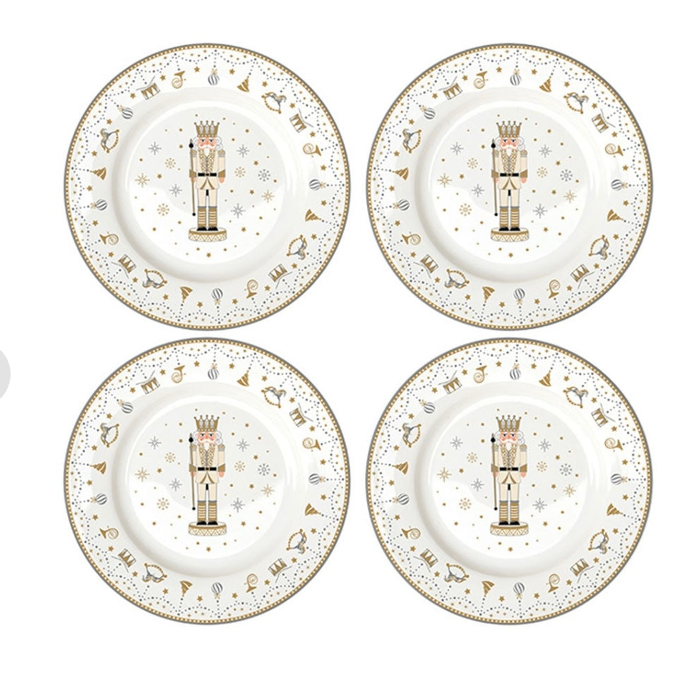 Set 4 platos Cascanueces dorado ensalada
