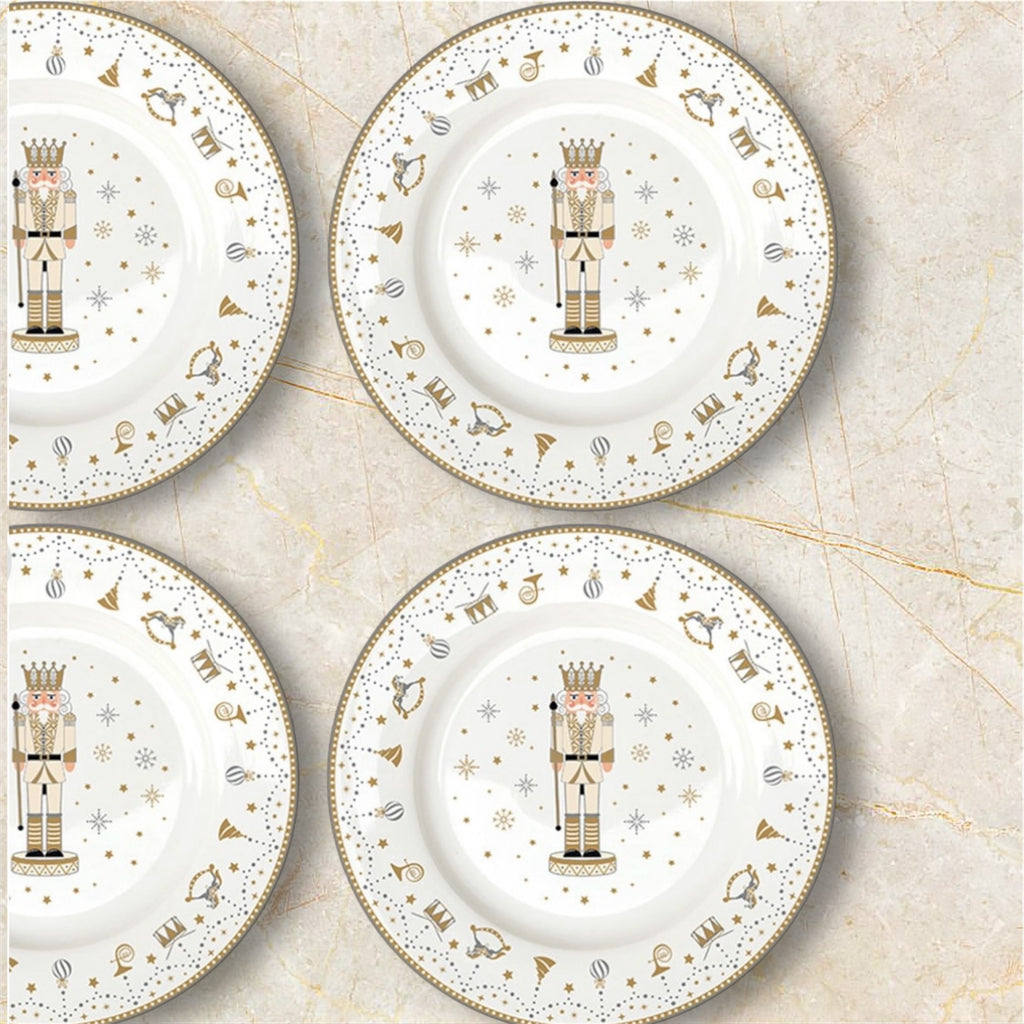 Set 4 platos Cascanueces dorado ensalada