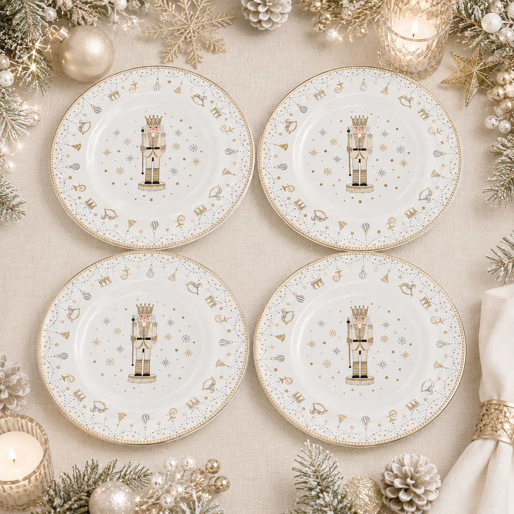 Set 4 platos Cascanueces dorados