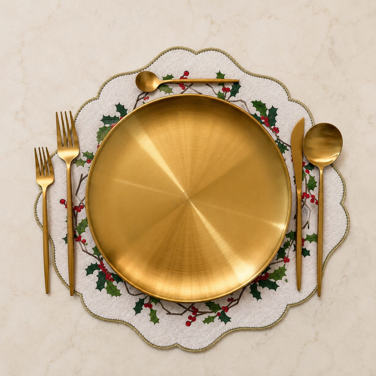 Mantel Individual Navidad Reversible de Piel Sintética  6 piezas| Decoración de Mesa Invierno