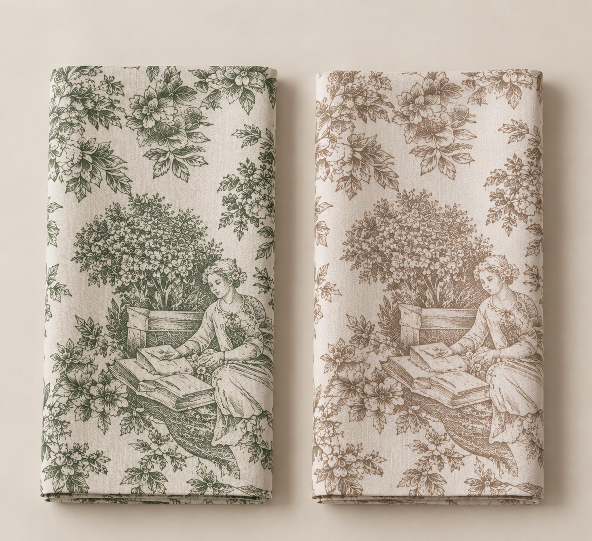 Servilletas de Tela Estampadas Toile de Jouy – Set de 6