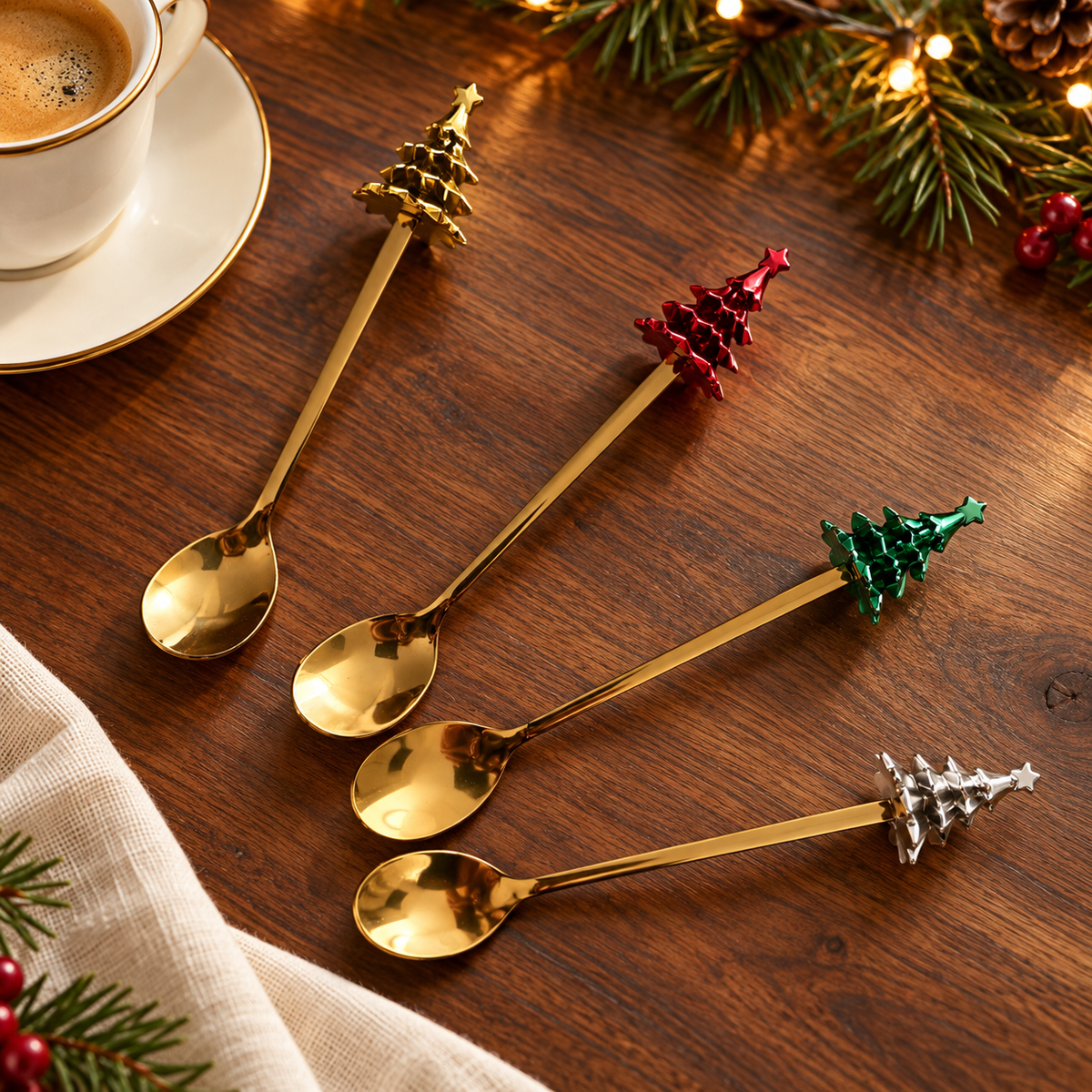Set cucharas navideñas 4 piezas