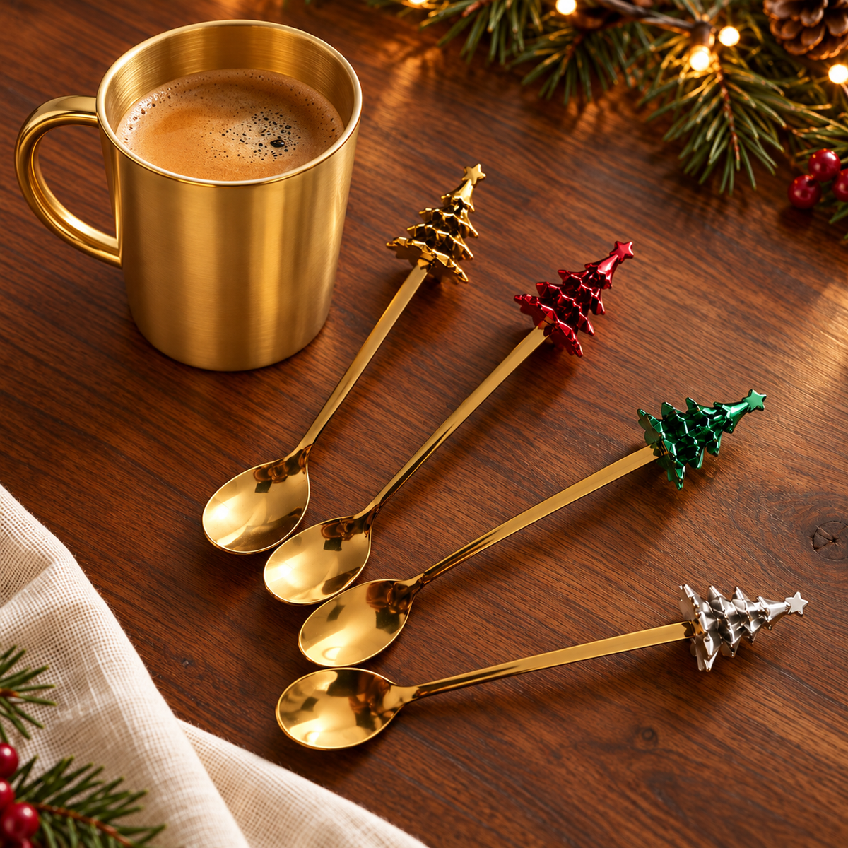 Set cucharas navideñas 4 piezas