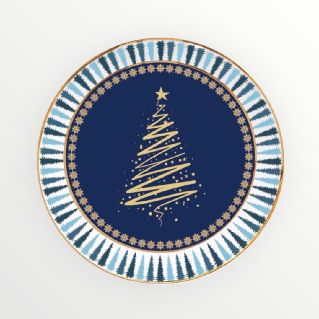 Vajilla Navidad  azul marino