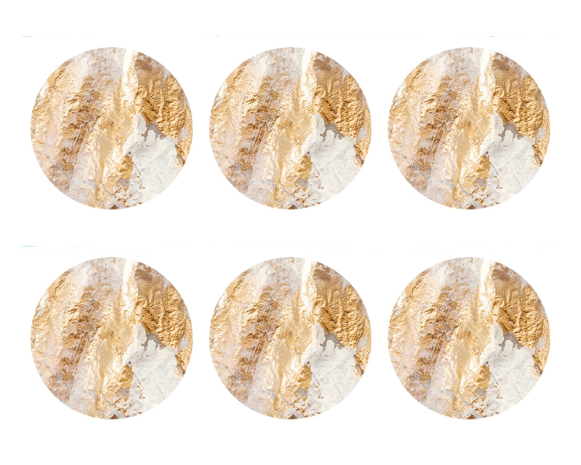 Set platos base de acrílico blanco con dorado gold rush