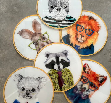 Set de platos animales 6 platos