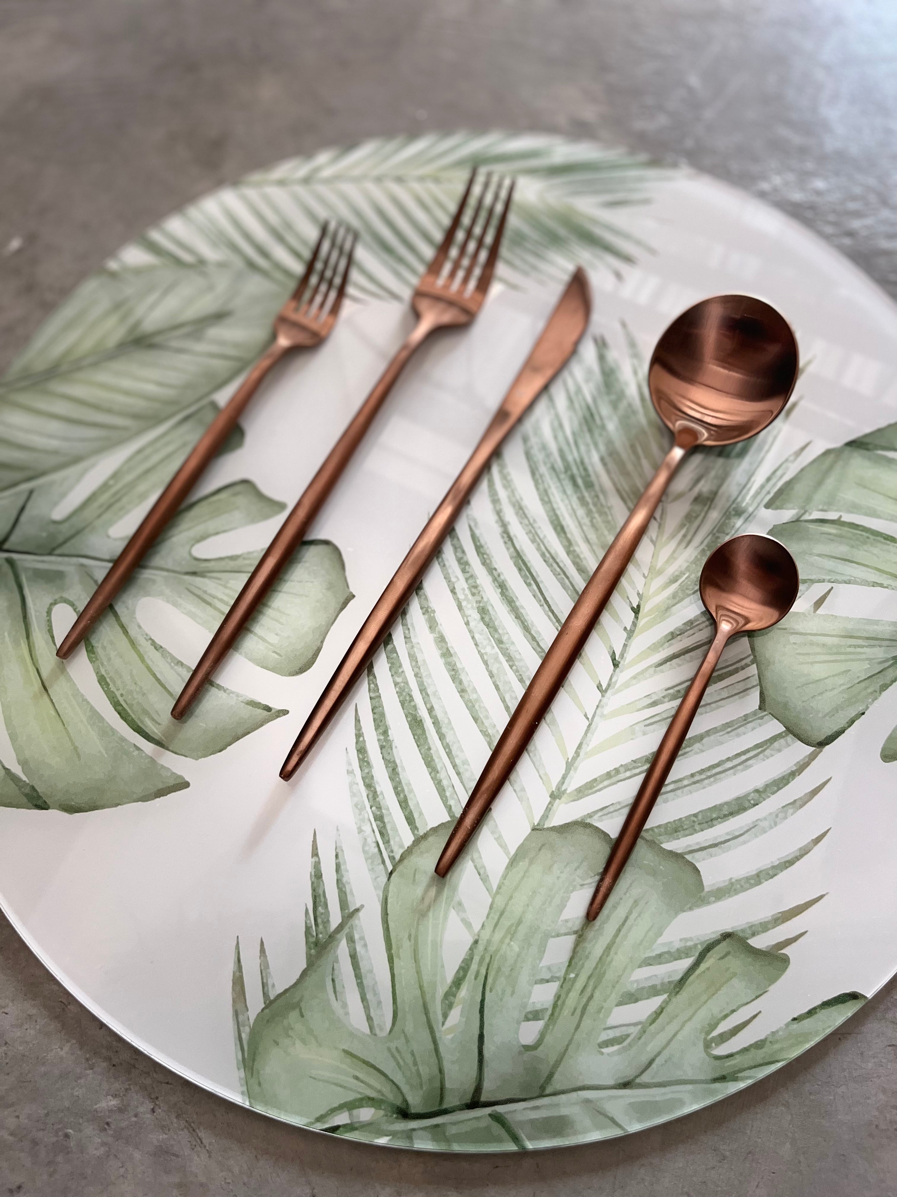 Set platos base de acrílico tropical